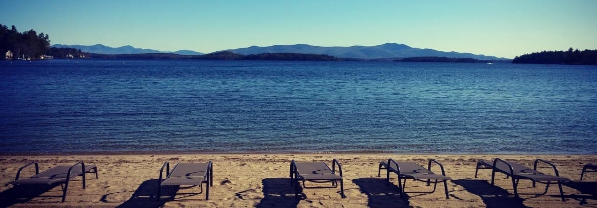 Lounge chairs on the beach